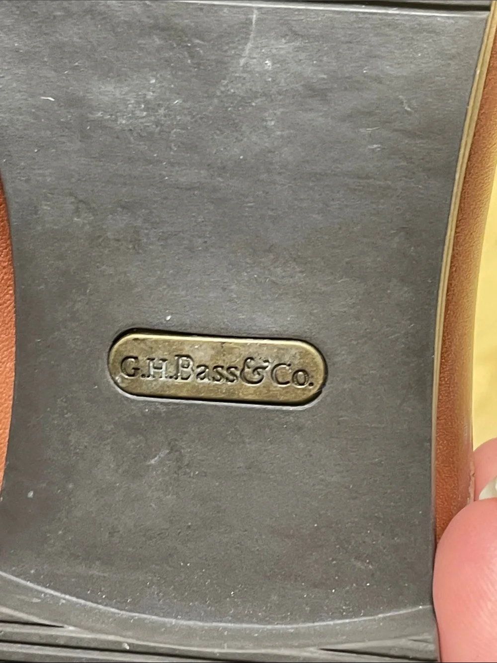 NWOT Vintage G.H. Bass & Co Cognac Leather Wingtip Oxford Lace-up Boots 9.5 - Picture 14 of 17